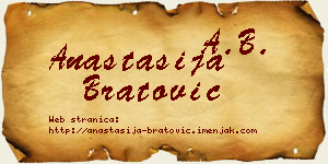 Anastasija Bratović vizit kartica